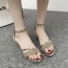 Fashion Designer Korea Open Toe Women's Sandals Outdoor Ladies Shoes On Offer Sales New Breathable Fashion Vintage Footwear Wholesale