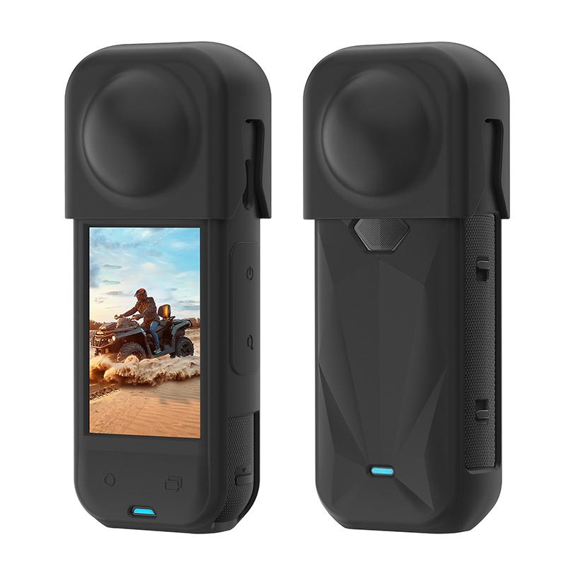 2 шт./1 комплект Силиконовый чехол-крышка для объектива для Insta360 X5 Защитная крышка для объектива Защитный мягкий чехол для корпуса камеры для Insta360 X5 Корпус