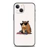 Cartoon Capybara Luxury Phone Case For iPhone 11 12 13 14 15 Pro Max Mini X XR XS 7 8 Plus SE Soft Silicone Cover Black Funda