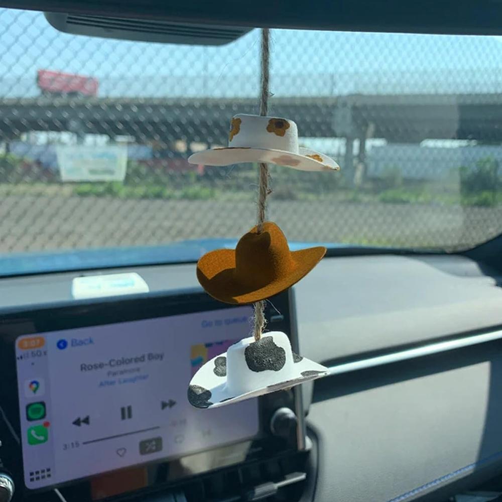 1 комплект Ковбойская шляпа Автомобильный шарм Украшения для зеркала заднего вида Аксессуары