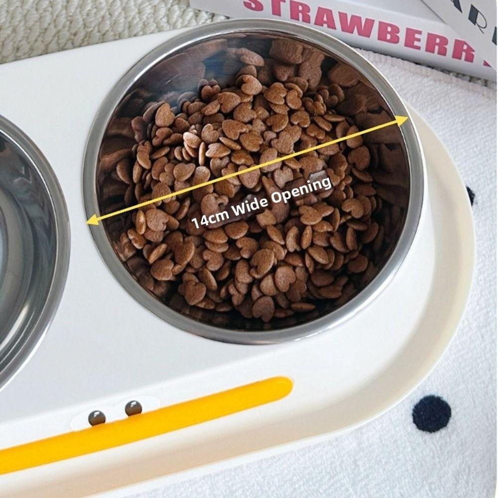 Stainless Steel Elevated Pet Feeder Anti Slip Pet Drinking Bowl with Stand  Neck Protection