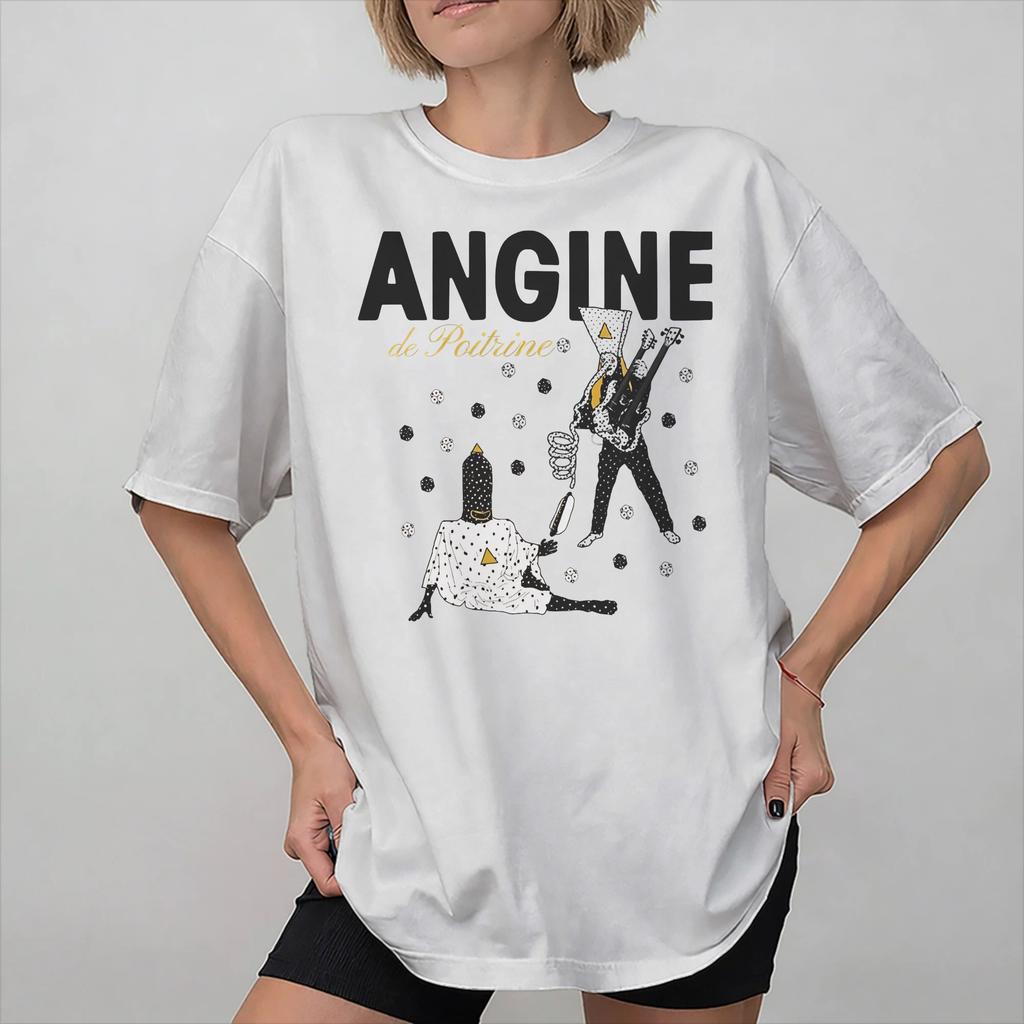 Angine de Poitrine Band Graphic Printed T Shirt Unisex Women Cotton Tee Shirt Clothing