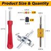 2 PCS Tire Valve Stem Removal Tool with 20 PCS Valve Cores, 10 PCS Tire Valves Caps, 1 PCS 4-Way Valves Tool, Car Accessories Tires Repair Tools