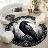 Circular Raven Mystical ForestPattern Round Shape Floor Mats Kitchen Hallway Runner Rug Bedroom Living Room Soft Carpet Non-slip Area Rug