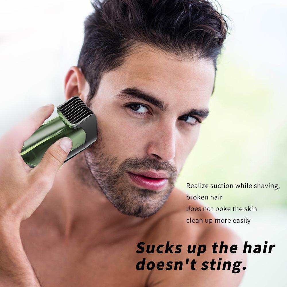 Водонепроницаемая электрическая машинка для стрижки волос с ЖК-дисплеем и автоматическим всасыванием волос