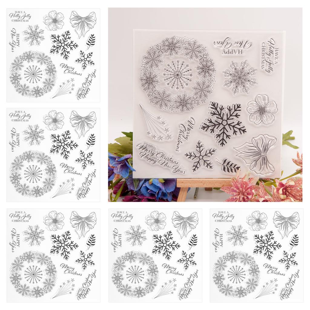5 шт. Рождественский силиконовый прозрачный штамп в форме снежинки, аксессуары для украшения ручной работы