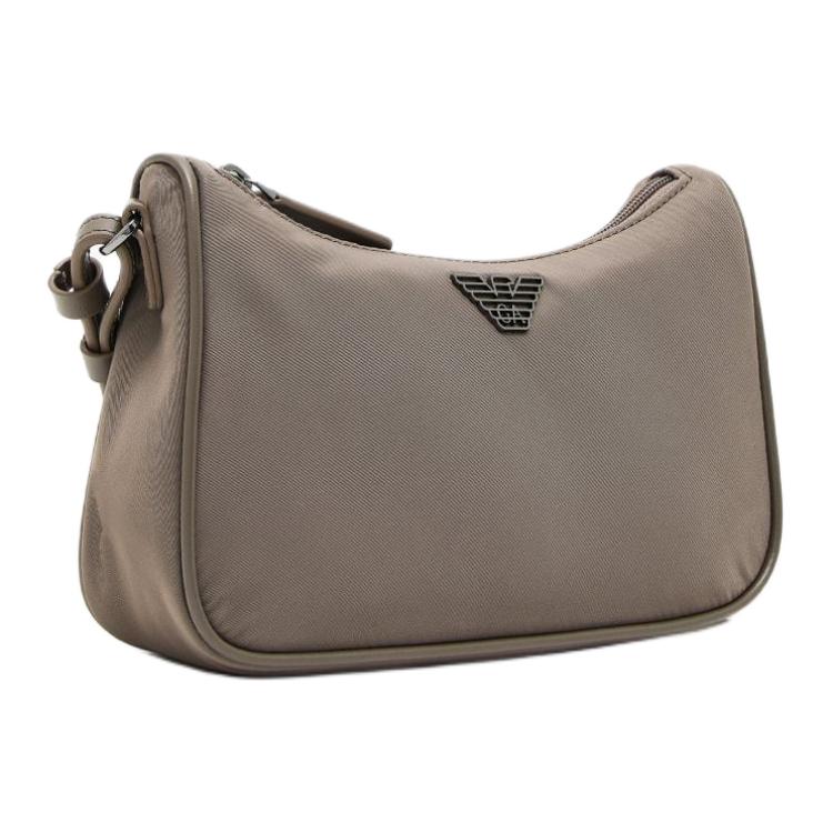 Emporio Armani Asv Молния с логотипом Нейлоновая мини-сумка кросс-боди Мужские сумки Коричневый EM001808-AF13454-U6200