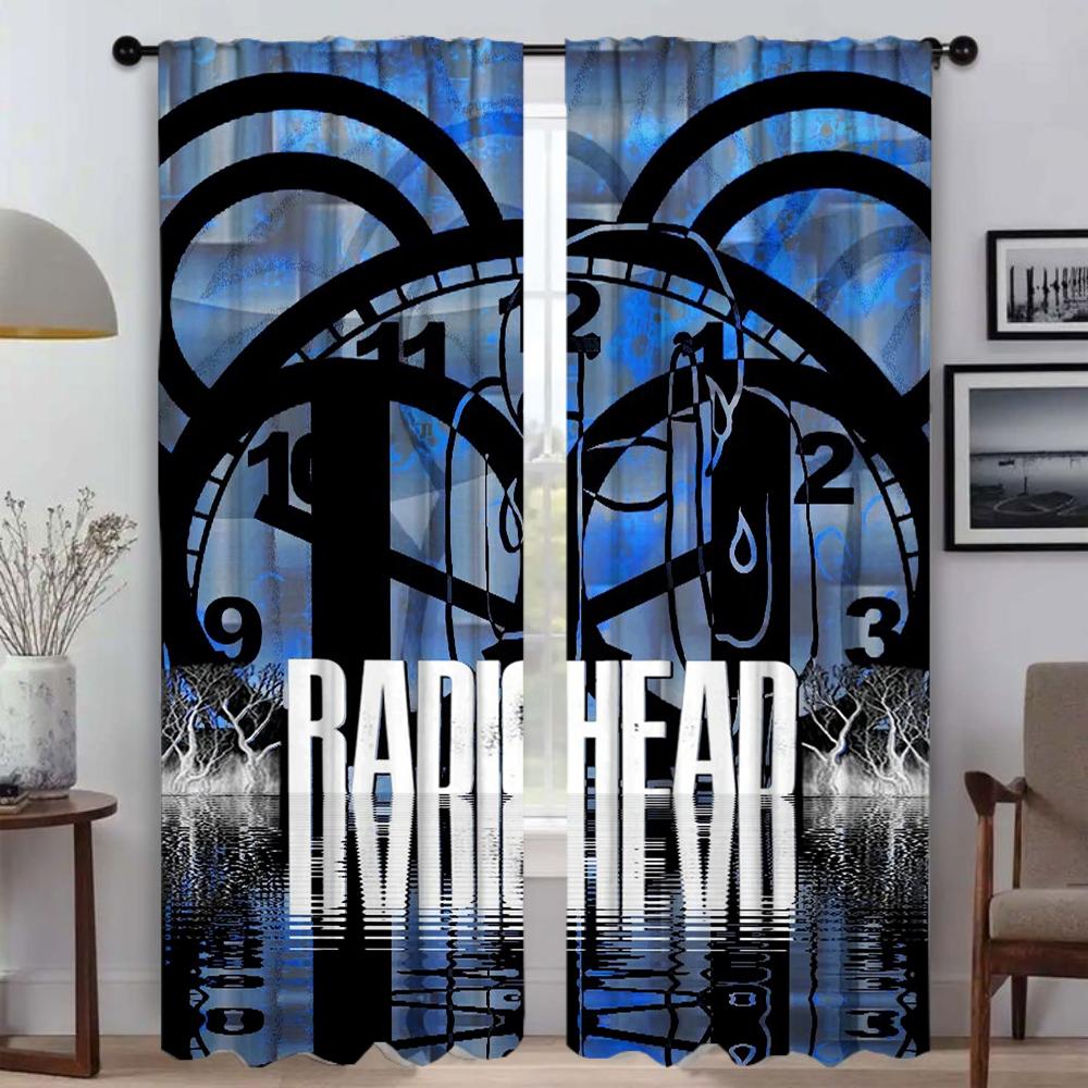 Тюль Radiohead для спальни, гостиной, занавески для украшения кухни на Хэллоуин, занавески для камеры, домашний интерьер, 2 шт.