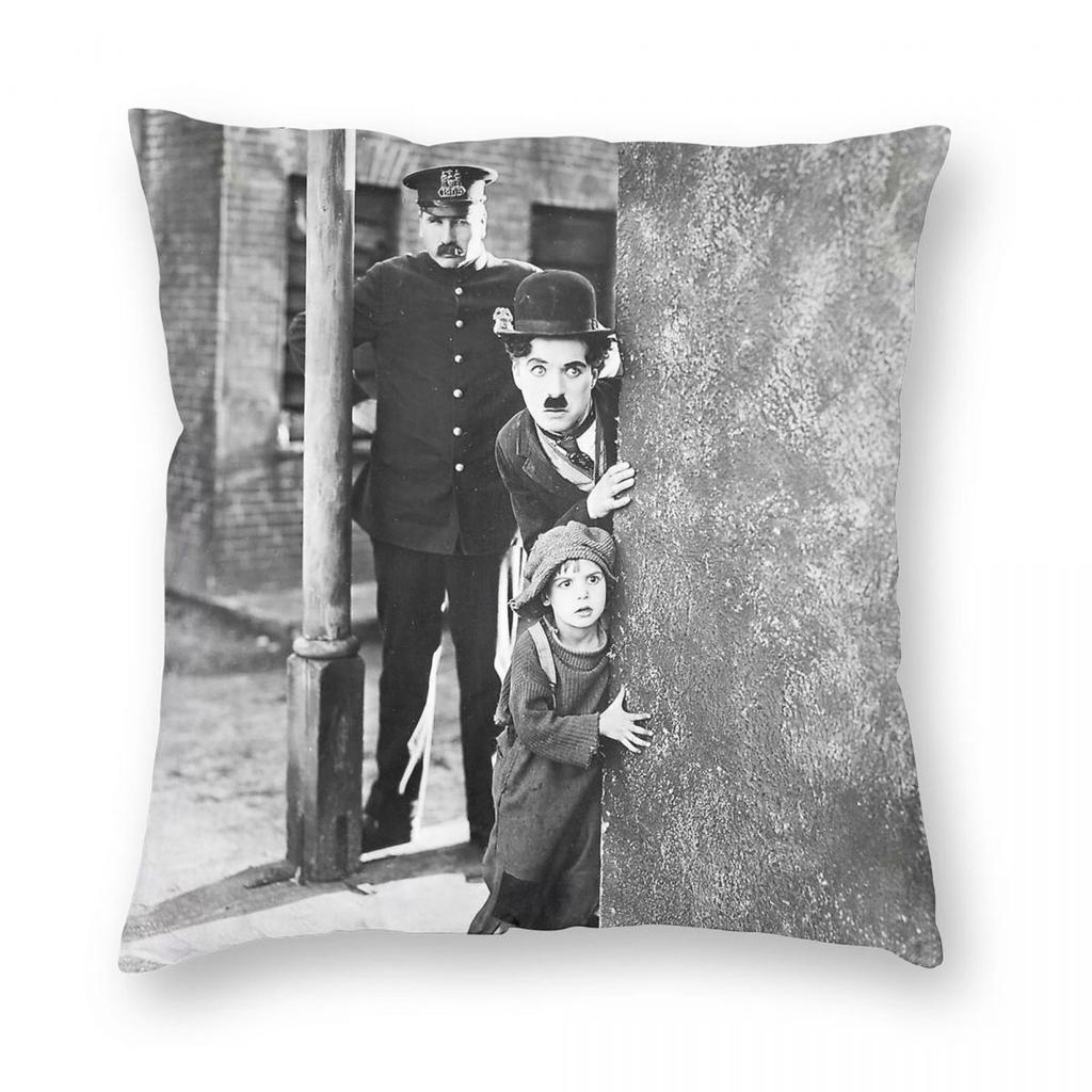 Charlie Chaplin The Kid Square Pillowcase Polyester Linen Velvet Pattern Zip Decor Room Cushion Case