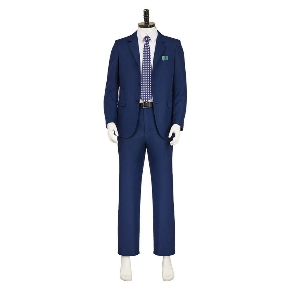 Severance Mark Blue Suit Set Cosplay Costume Movie Character Halloween Masquerade Performance Clothing for Men