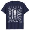 Funny Surfboard Surfing Vintage Patent Surfer T Shirts Men Cotton Humor Streetwear Tee Shirt Short Sleeve Unisex Loose Clothing
