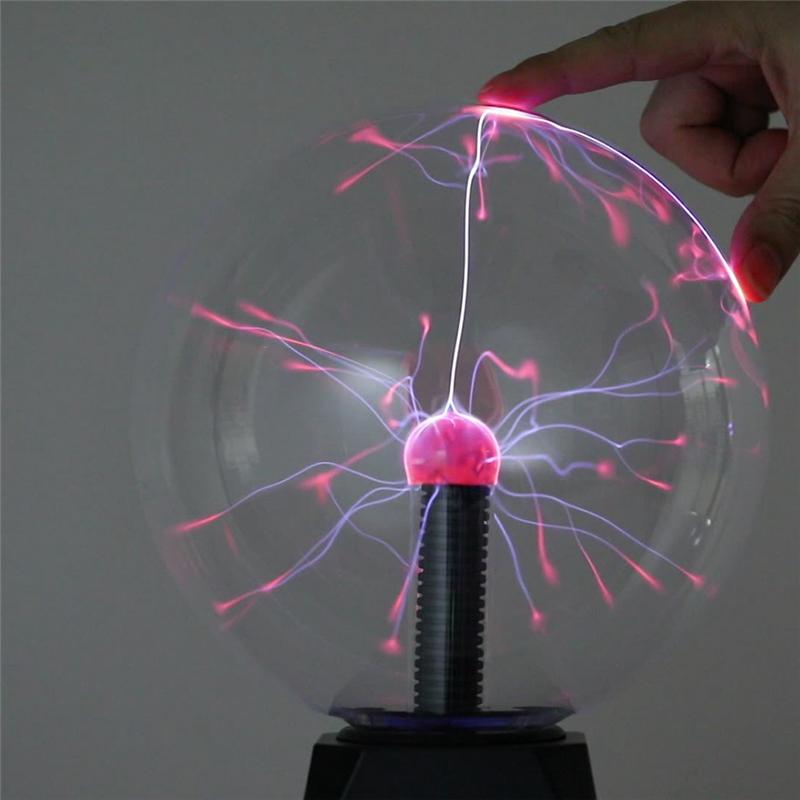 Glass Ball Night Lights 8 Inch Magic Plasma Touch Sensitive Lamp Indoor Desktop Decoration Child Holiday Gift