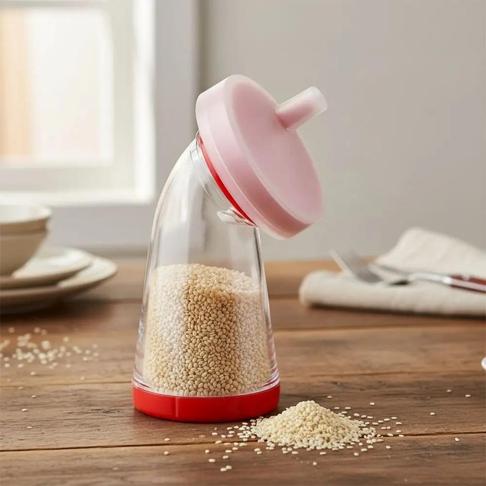 Transparent Body Manual Sesame Grinder with Moisture-proof Cover Sesame Mill Bottle Restaurant