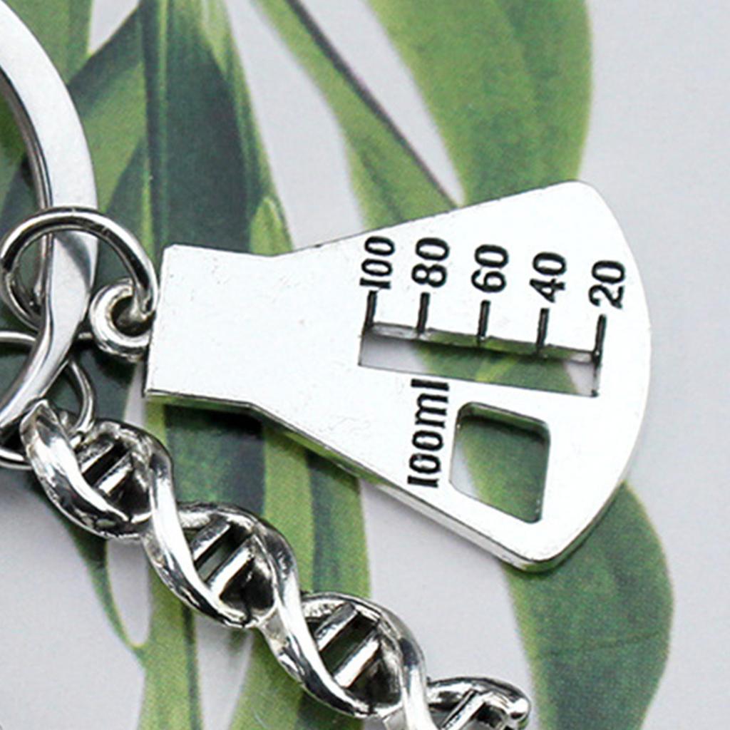 Science Keychain Microscope Chemistry Molecules Key Rings Key Jewelry Metal Texture Suitable for Gifts and Everyday Use