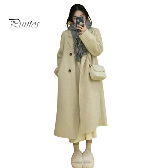 Женское зимнее пальто, двубортное, с отложным воротником, длинными рукавами, на пуговицах, свободный кардиган, шерстяное пальто средней длины для активного отдыха