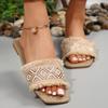Мода Модные тапочки на плоской подошве с кисточками для женщин Летние шлепанцы в стиле бохо с квадратным открытым носком Женские легкие нескользящие пляжные шлепанцы