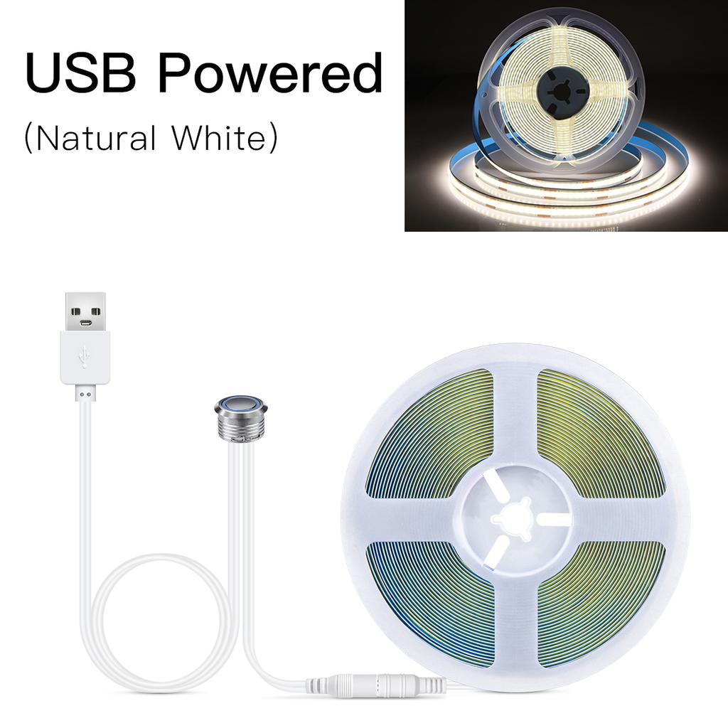 Сенсорный датчик с регулируемой яркостью COB светодиодная лента USB 5 В встраиваемый сенсорный выключатель светодиодная лента DIY книжный шкаф витрина подсветка телевизора лампа