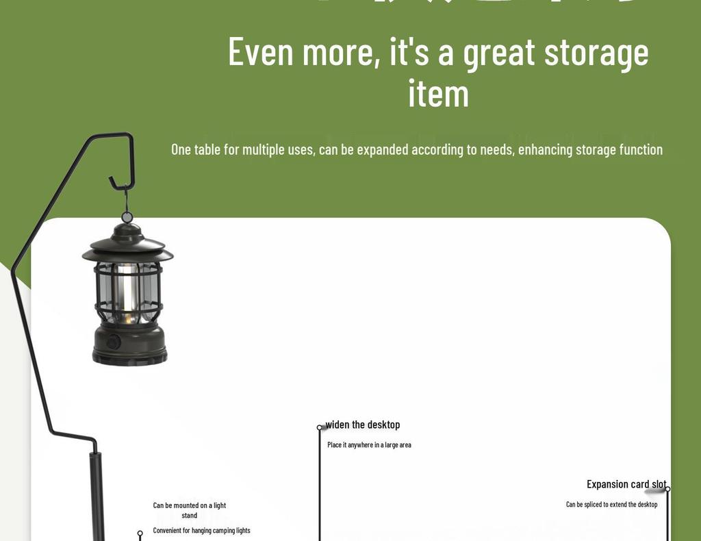 Portable Lightweight Foldable Outdoor Camping Table - Quick-Open Tactical Design, Multifunctional Carbon Steel BBQ Table.