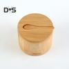 Бамбуковая солонка с магнитной поворотной крышкой, круглая солонка для хранения соли, перца, сахара, трав, функциональный контейнер для специй, емкость для хранения