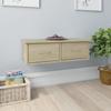 VidaXL Wall Shelf with Drawers Sonoma Oak 60x26x18.5cm Particleboard