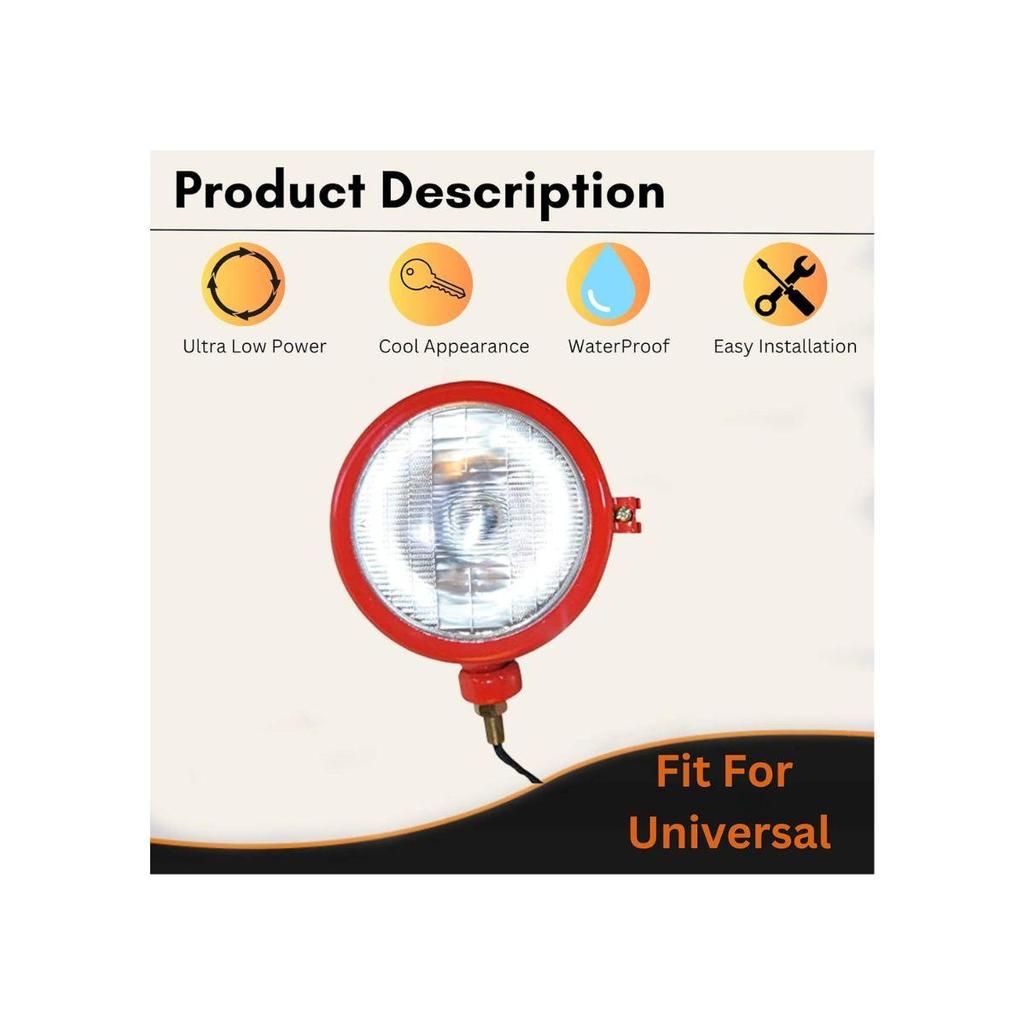 APSMOTIV Headlights+Butler with 12v Bulb for David Brown 700 800 900 1200 Massey Ferguson Tractor 35 35X 65 765 IH Tractor B250 B275 B414 B444 (Red)