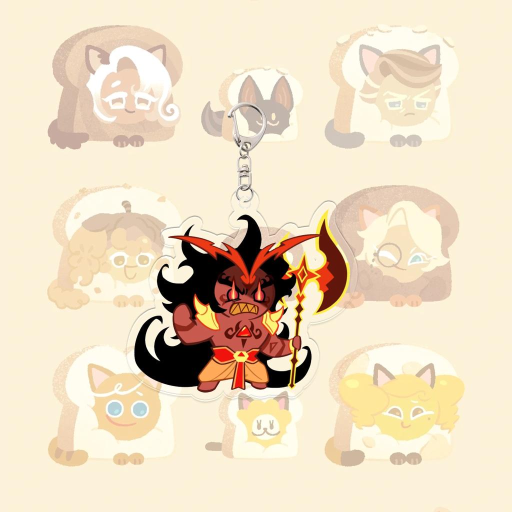 Cookie Run Kingdom Подвеска для украшения Кавайная игровая фигурка Студенческий мультяшный брелок Клетка Летняя Q-версия Аниме-девушка Праздничный подарок