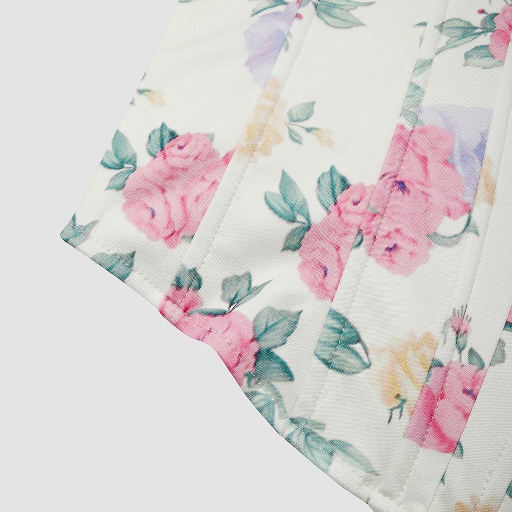 Women's Sexy Hottie Low Cut Backless Floral Wrap Diamond Fishbone Waist Tie Small Tank Top