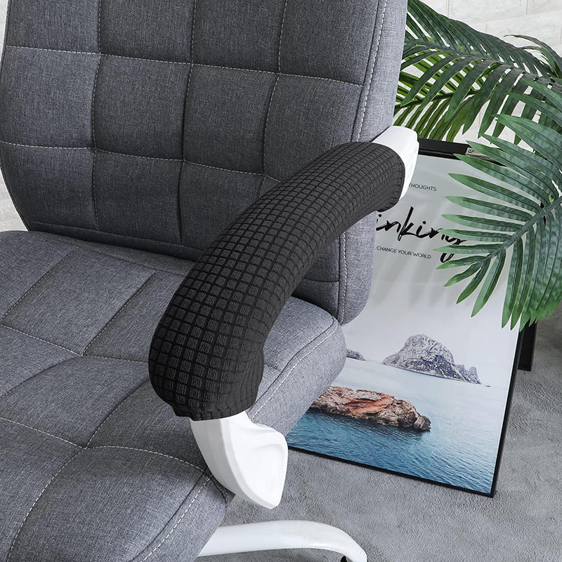 1 пара универсальных однотонных эластичных чехлов на подлокотники на молнии из полиэстера для офисного компьютерного кресла