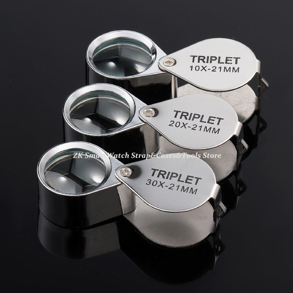 10x 20x 30X 21мм Металлическая Складная Стеклянная Линза Маленькая Портативная Ювелирная Часовая Идентификационная Лупа Инструмент