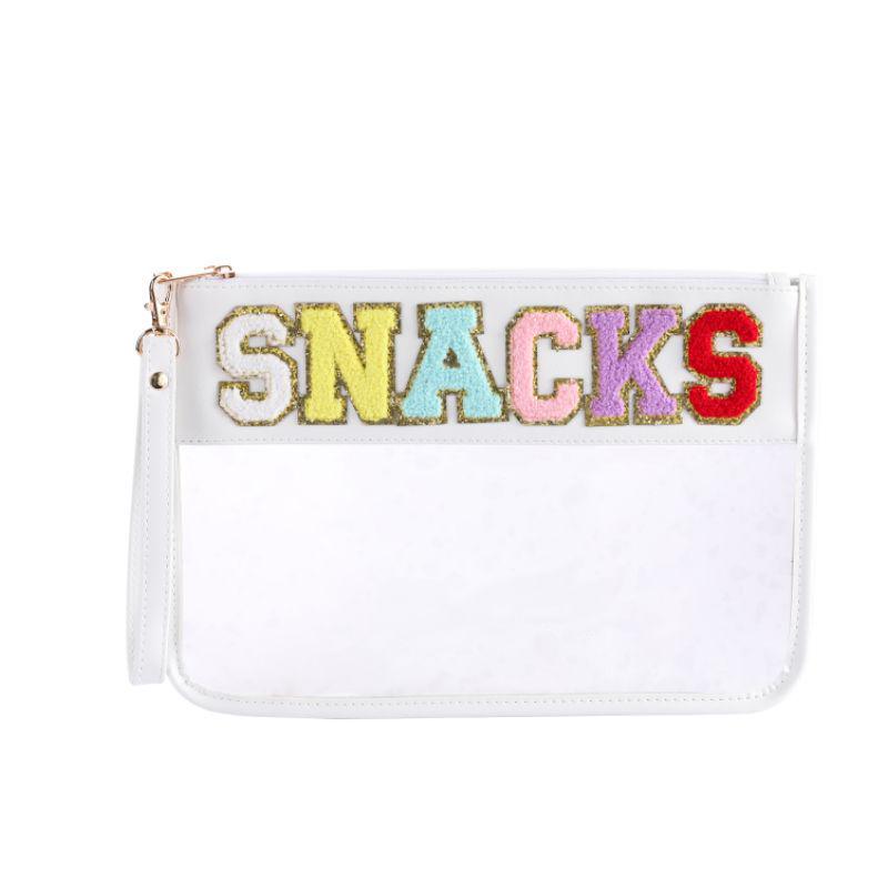 Waterproof PVC Makeup Bag with Embroidered Letter Patch - Large Capacity, Multi-functional for Toiletries & Coin Storage