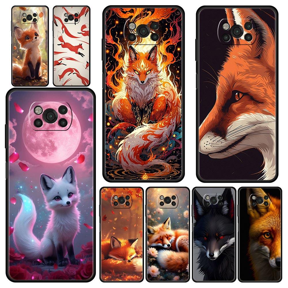 Чехол для телефона Красная Лиса для Xiaomi Poco F7 Ultra F6 F5 F4 F3 X6 X5 X4 X3 NFC C51 C55 M4 GT 5G Мягкий ТПУ Корпус Fundas Capas Сумки