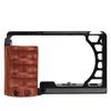 Aluminum Alloy Camera Cage with Wooden Handle Protective Frame with Cold Shoe Interface for A6400