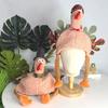 Plush Turkey Headwear with Movable Legs Soft Lining Comfortable Fit Thanksgiving Turkey Hat Festival Party Accessory Holiday Decoration