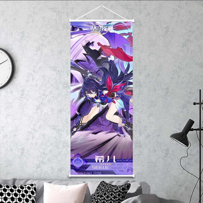 25x75 см Honkai Star Rail подвесная картина Kafka DanHeng персиковая кожа декоративный свиток