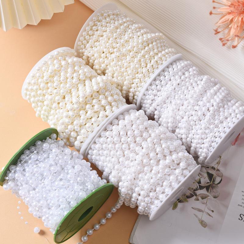 5m Artificial Pearl Beads Chain for Bouquet Gift Packaging Wedding Party Decor DIY Jewelry Craft Clothing Sewing Accessories