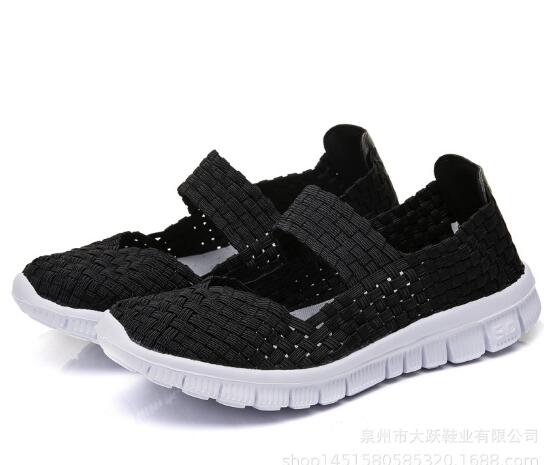 Fashion Summer Women Shoes Lady Hand Made Flats Sneakers Breathable Lightweight Flat Shoes Manual Woven Shallow Women Casual Shoes D114