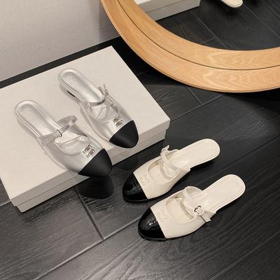 Сумка Amiu с головой, полуподнос, носит низкий каблук, весна и лето 2025, новая светлая расцветка, французские туфли Мэри Джейн