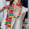 Fashion Striped Women Skinny Scarf Thin Long Tie Scarf Y2k Style Neckerchief For Girls Narrow Choker Streamer Headbands Hot