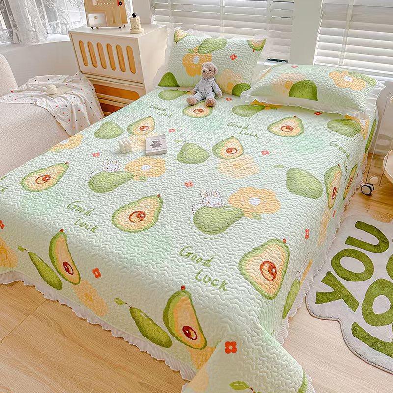 Новый комплект из трех предметов с жемчужным хлопковым покрывалом Fairy с стиркой в ​​пресной воде и хлопковым кружевным покрывалом