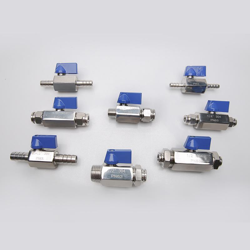 304 Stainless Steel Mini Barb Valve Double-Headed Hose Connector