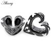 Alisouy 1PC Copper Alloy Casting Heart Love Saddle Ear Tunnels Plugs Expander Stretcher Gauges Earrings Piercing Body Jewelry