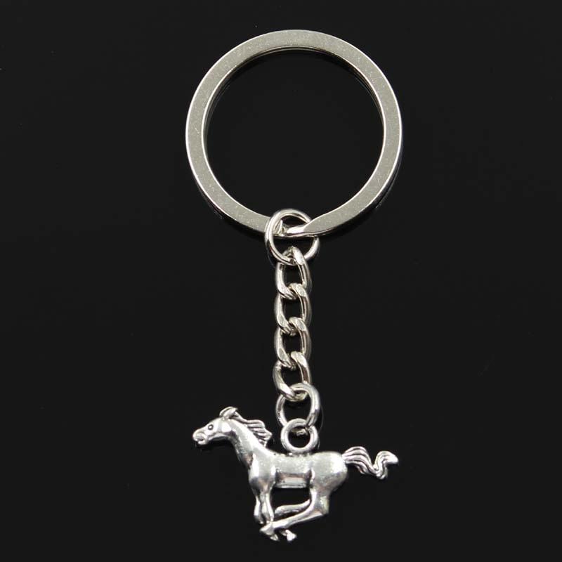 Модный брелок 12x28 мм, бегущий конь, конь, серебряный цвет, подвески, сделай сам, мужские ювелирные изделия, автомобильный брелок, кольцо, держатель, сувенир для подарка
