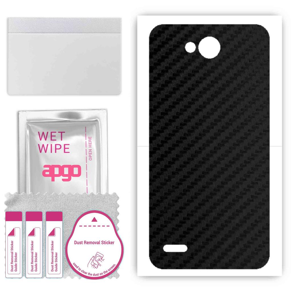 apgo Protective Skin Sticker for the Back Compatible with LG X Power2, Wrap Film, Foil, Vinyl - Pattern Carbon Black