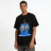 Weird Blue Cat Water Monster Print Casual Top Unisex Loose Breathable Daily T-Shirt Pure cotton T-shirt