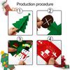 Felt Christmas Tree Mini Xmas Desktop Figurine DIY Tree Set with Santa Snowflake Cane Accessories for Toddlers