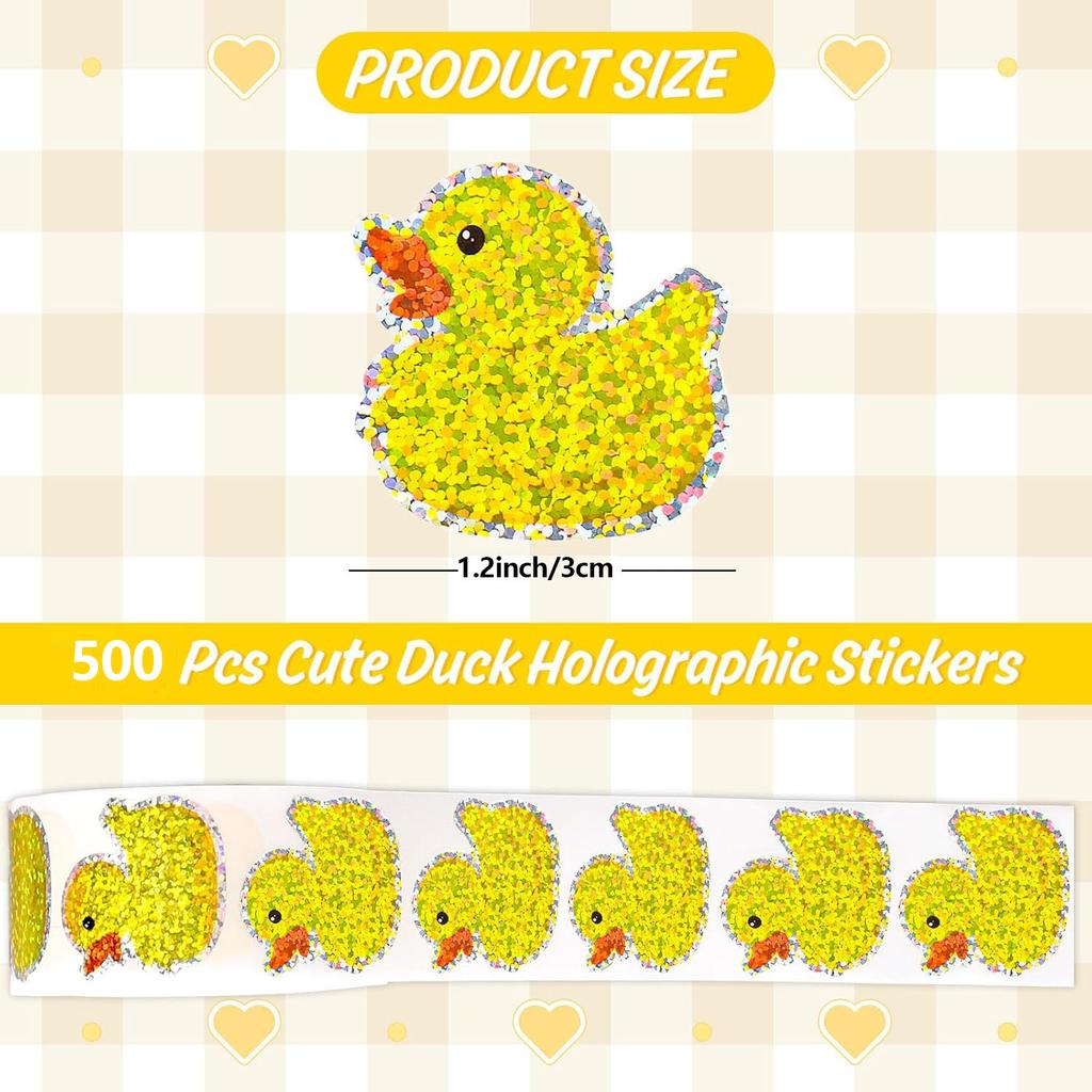 100-500Pcs Glitter Cartoon Duckling Stickers Party Gift Wrapping Label Children Scrapbook Cute Stationery Stickers