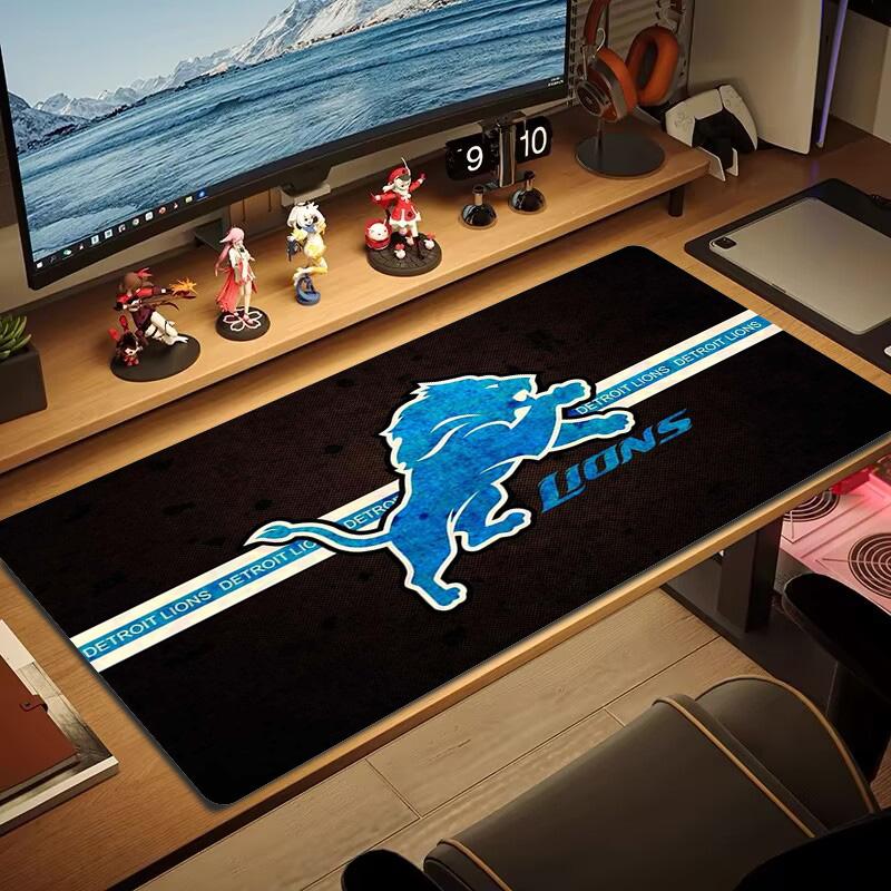 Detroit Lions Logo Color Mouse Pad Large Gaming Table Cushion Non-slip Laptop Tablet Big Mousepad XXL Mat Mini PC Playmat With Lock edge
