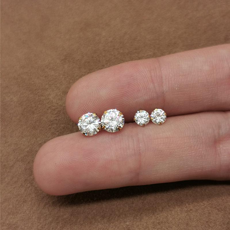 1 шт., 4 зубца, серьги-гвоздики со стразами для женщин/мужчин, козелка, хряща, стандартная доля, пирсинг, ювелирное изделие, подарок