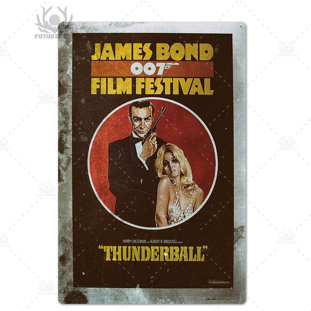 Putuo Декор 007 фильм металлический постер ретро классический фильм металлическая жестяная вывеска металлическая винтажная Настенный декор для бара, паба, клуба, мужская пещера