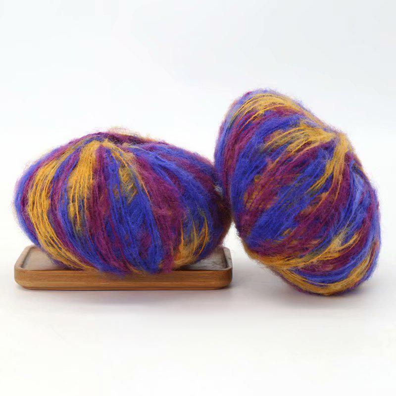 25g/ball Multi Colored Mahe Yarn Knitted Sweater Scarf Hat Doll Gradient Hand Dyed Mohar Yarn Handmade DIY Knitted Scarf and Hat